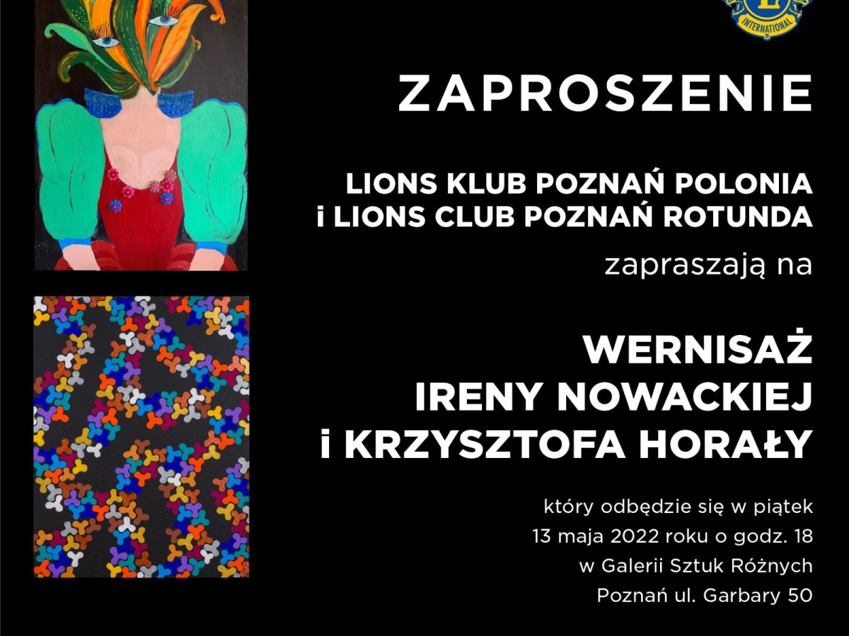 Zapraszamy – wernisaż Ireny Nowackiej i Krzysztofa Horały 13 maja godz&nbsp;18:00