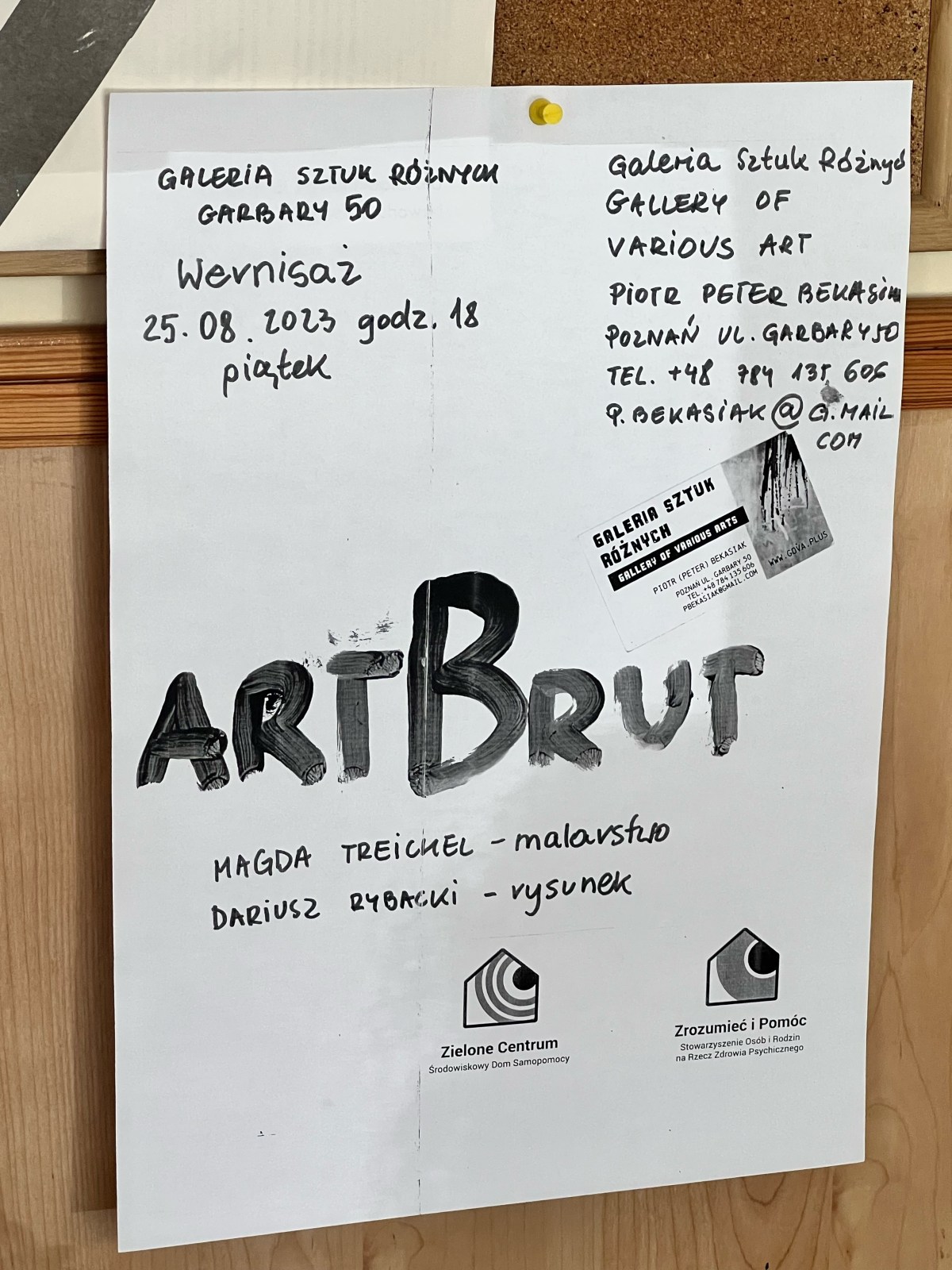 Zapraszamy! Wernisaż Magdy Treichel + Dariusza Rybackiego  „ArtBrut” 25.08 godz&nbsp;18:00
